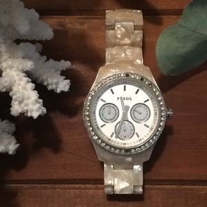 Pearl Fossil Watch